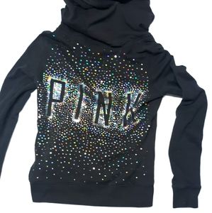 PINK Victoria's Secret Sequin Zippered Hood Jacket